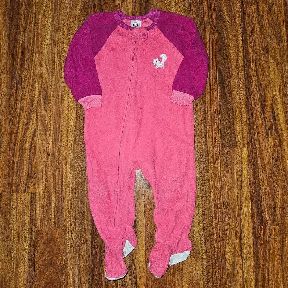 5 For $25 Gerber Baby Pink Fleece Zipper Footie Baby Size 12 Months